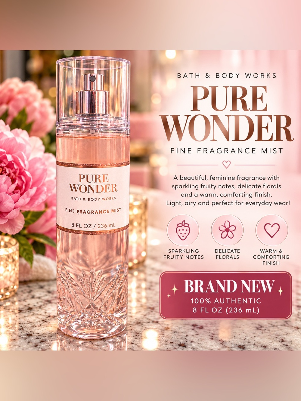 Bath & Body Works Pure Wonder Mist - Rose Gold Pink